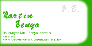 martin benyo business card